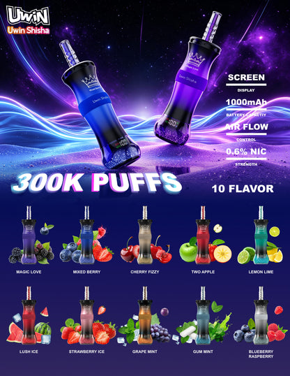 【New Arrive】Uwin Shisha 300K Puffs | 0% 2% 3% 5%