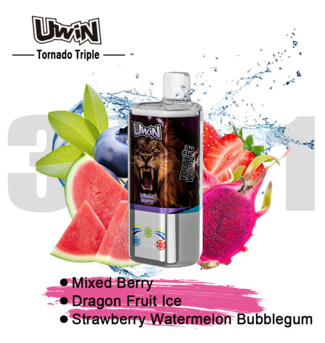 【New Arrive】Uwin Tornado Triple 60000 60K Puffs 3 in 1 Flavors