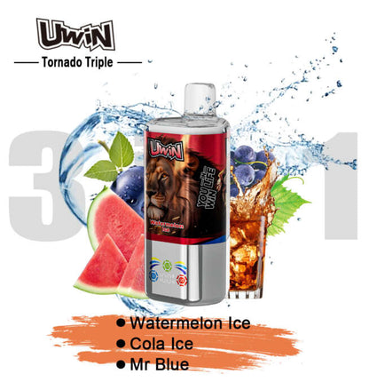 【New Arrive】Uwin Tornado Triple 60000 60K Puffs 3 in 1 Flavors