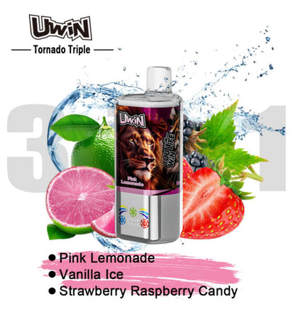 【New Arrive】Uwin Tornado Triple 60000 60K Puffs 3 in 1 Flavors