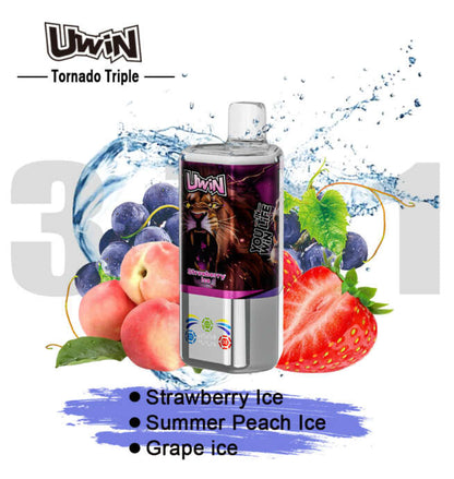 【New Arrive】Uwin Tornado Triple 60000 60K Puffs 3 in 1 Flavors