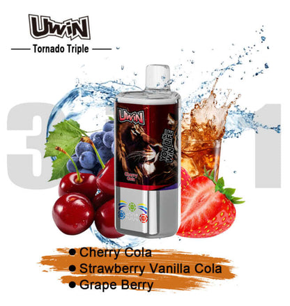 【New Arrive】Uwin Tornado Triple 60000 60K Puffs 3 in 1 Flavors